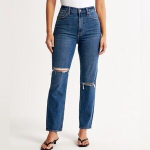 A&F // High Rise Ankle Straight Jean